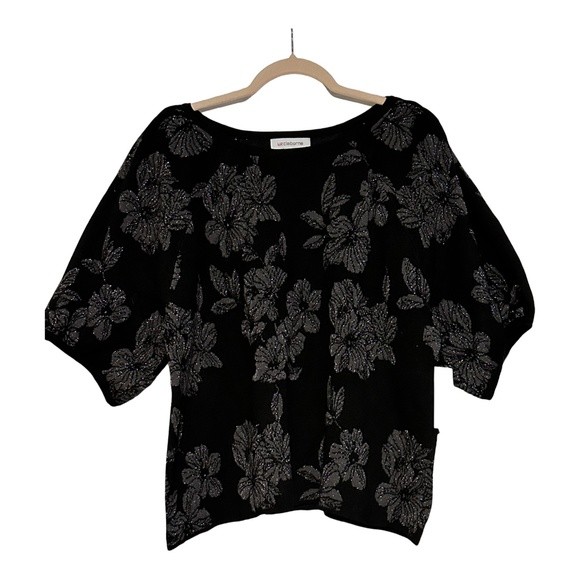 Liz Claiborne Women's Crew Neck Elbow Sleeve Floral Pullover Sweater NWT XL - Picture 5 of 7